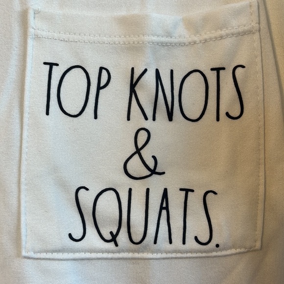 FINAL PRICE DROP ⬇️ Rae Dunn | “Top Knots & Squats” Cropped T-Shirt - Picture 4 of 8